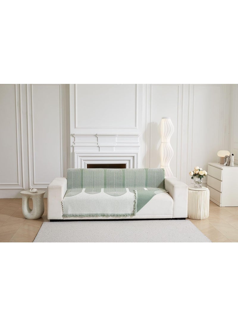 HOMETHREADS HOMETHREADS Reversible Thick and Soft Floral Sofa Cover Elevate Your Living Space with Luxurious Slipcover Solutions for Sofa Green 3 Seater Small 160x180cm  - Image 1