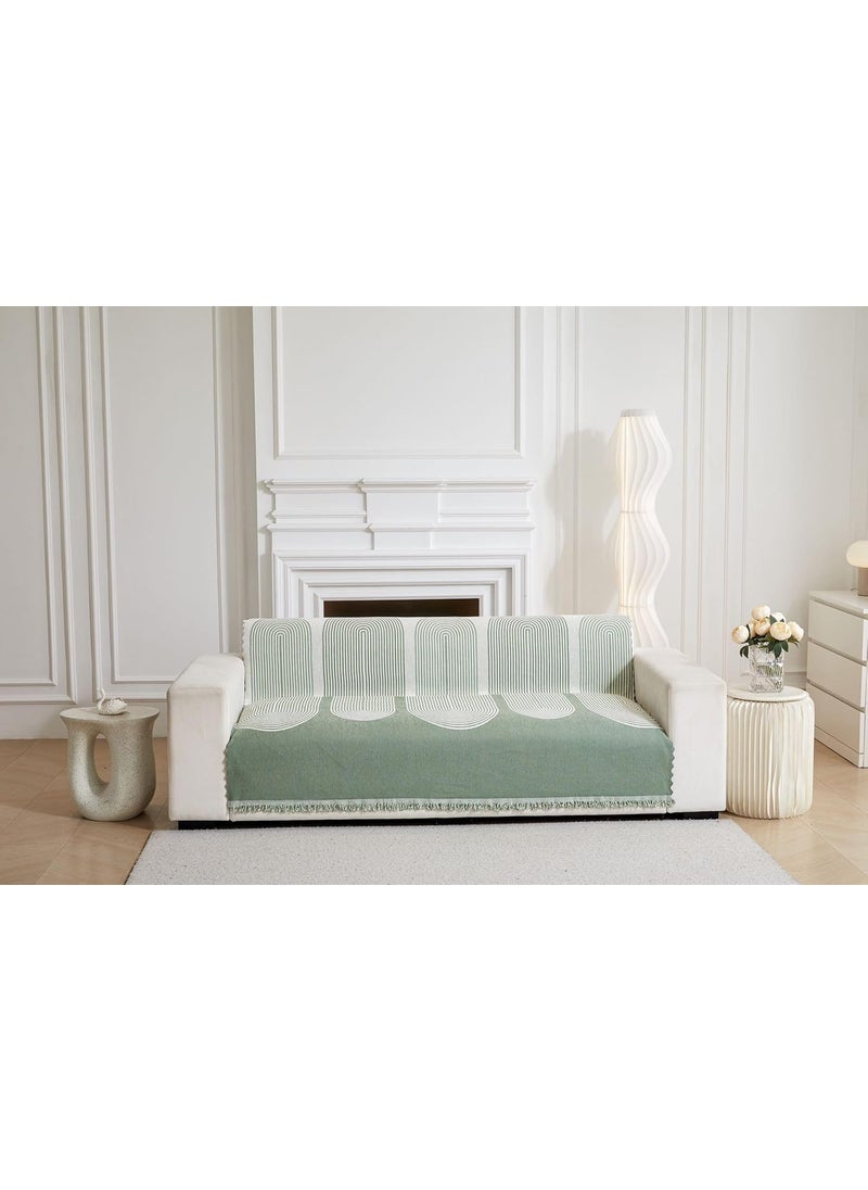 HOMETHREADS HOMETHREADS Reversible Thick and Soft Floral Sofa Cover Elevate Your Living Space with Luxurious Slipcover Solutions for Sofa Green 3 Seater Small 160x180cm  - Image 2