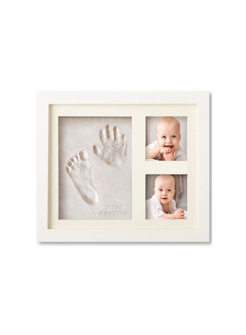 SOLARAE Baby Handprint and Footprint Kit with Keepsake Frame for Newborns, Perfect Gift for Baby Showers, Non-Toxic Clay for Boys & Girls, Ideal Nursery Decor for New Moms (1 Pack) - Image 1