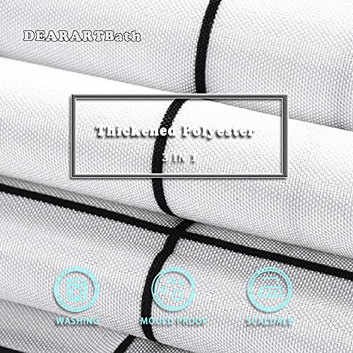 DEARARTBath White Grid Shower Curtain Liner for Bathroom, 60''W*72''H inch Fabric Shower Curtains with Grommet and 12 Hooks, Waterproof Machine Washable Easy Clear Easy Care - Image 3