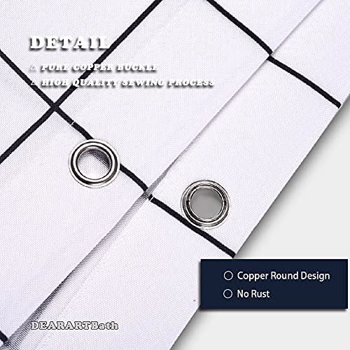 DEARARTBath White Grid Shower Curtain Liner for Bathroom, 60''W*72''H inch Fabric Shower Curtains with Grommet and 12 Hooks, Waterproof Machine Washable Easy Clear Easy Care - Image 5