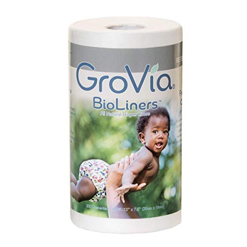 GroVia Diaper Liners GroVia BioLiners All Natural and Unscented for Natural Parenting Breathable ChlorineFree 200 Count