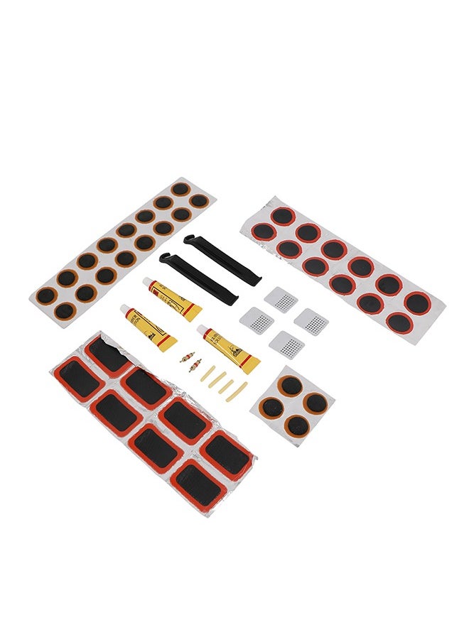 LAWAZIM - Bicycle Inner Tube Puncture Patch Kit with Portable Storage Box - Patches, Tire Levers, Vulcanizing Fluid, Metal Rasps, and Valve Core Tools - Ideal for Mountain and Road Bikes - Image 1