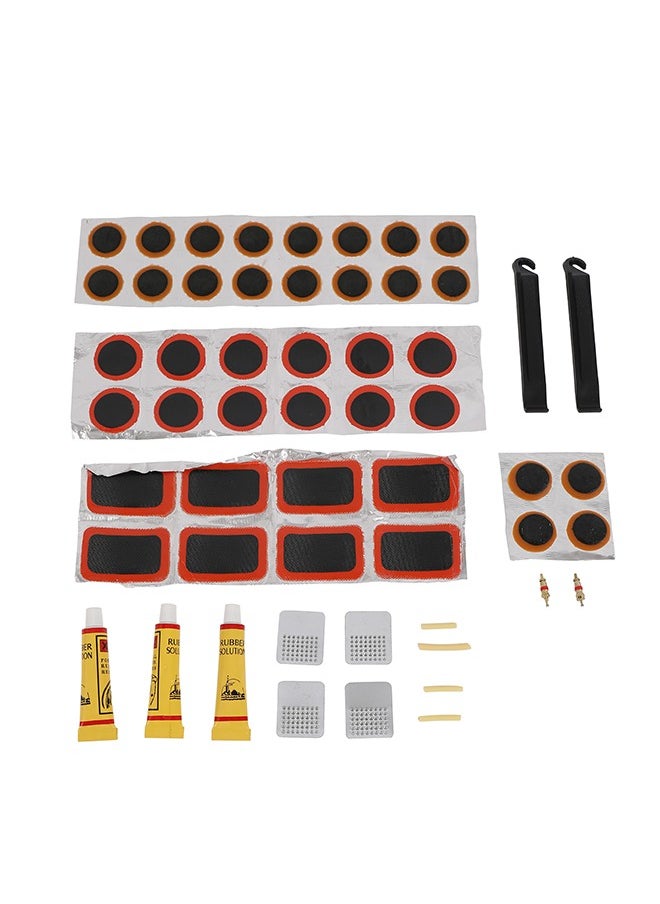 LAWAZIM - Bicycle Inner Tube Puncture Patch Kit with Portable Storage Box - Patches, Tire Levers, Vulcanizing Fluid, Metal Rasps, and Valve Core Tools - Ideal for Mountain and Road Bikes - Image 1