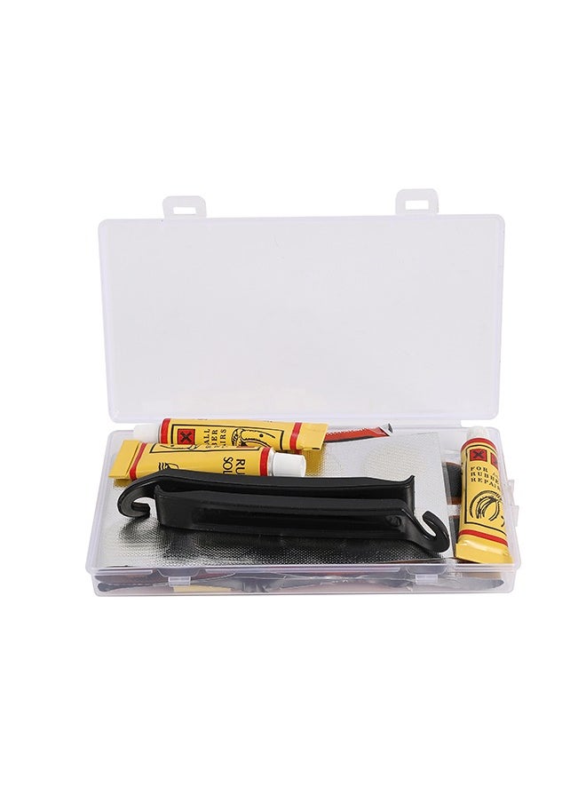 LAWAZIM - Bicycle Inner Tube Puncture Patch Kit with Portable Storage Box - Patches, Tire Levers, Vulcanizing Fluid, Metal Rasps, and Valve Core Tools - Ideal for Mountain and Road Bikes - Image 1
