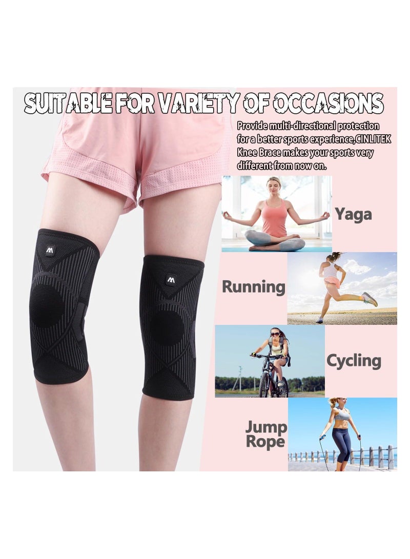 Generic Compression Knee Brace for Women & Men, Knee Supports Sleeves for Knee Pain, ACL, Arthritis Pain Relief, Running, Working Out, Basketball, Weightlifting (Large, Black) - Image 4