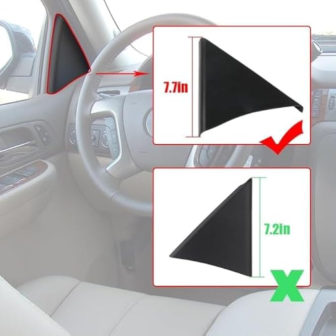 ريحني غطاء المثلث العلوي للباب الأمامي متوافق مع شيفروليه شيفروليه أفالانش سيلفرادو سوبربان تاهو 20072013 جي إم سي سييرا يوكون يحل محل 25857289 25857294 - Image 3