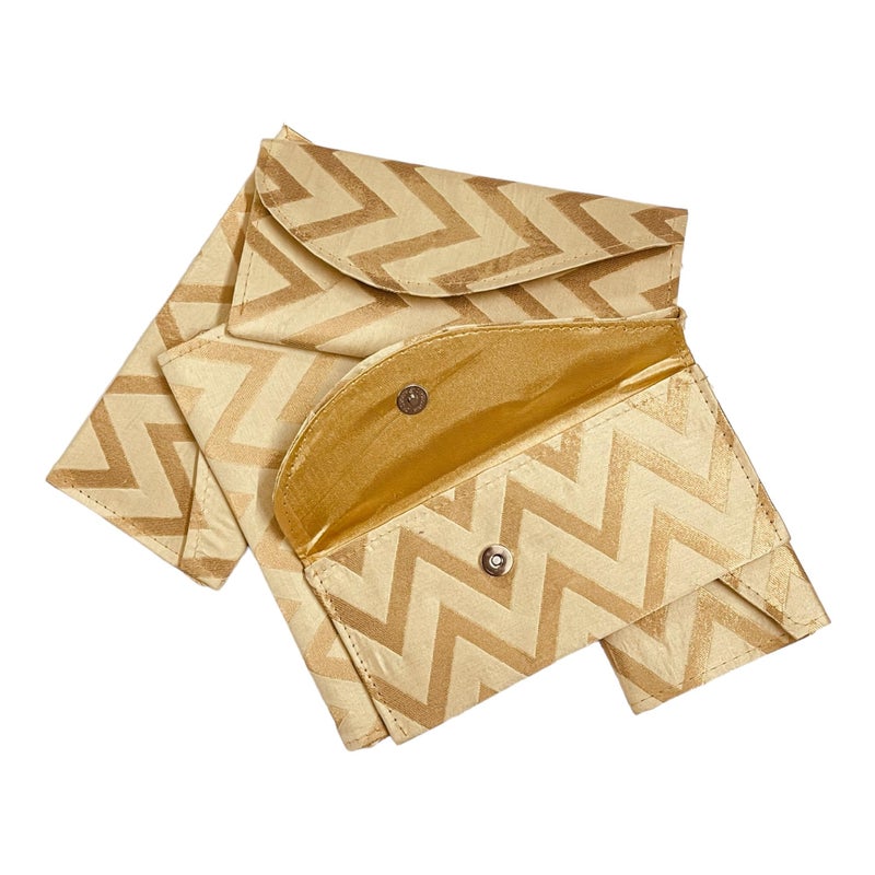 Moira Beige Silk Printed Cloth Envelopes 5pcs 21 X11 cms for Shagun, Sagun, Gifting - Image 5