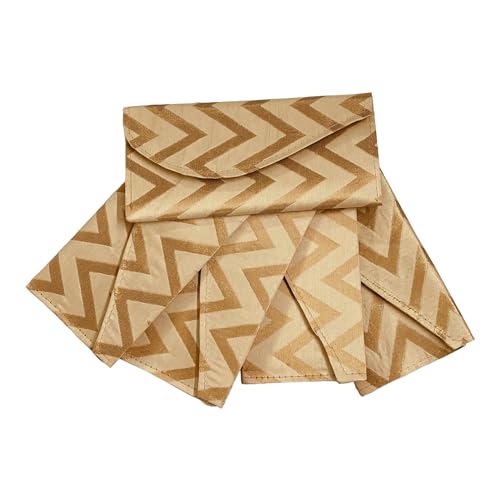 Moira Beige Silk Printed Cloth Envelopes 5pcs 21 X11 cms for Shagun, Sagun, Gifting - Image 4