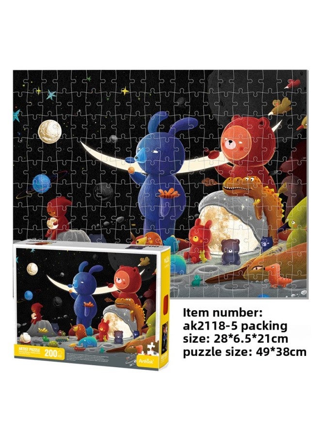 Jigsaw Puzzle 200 Piece Paper Jigsaw Puzzle Educational Toys Toys Children's Gifts Wholesale-Color:Healing Series -4(200 Tablets) - Image 1
