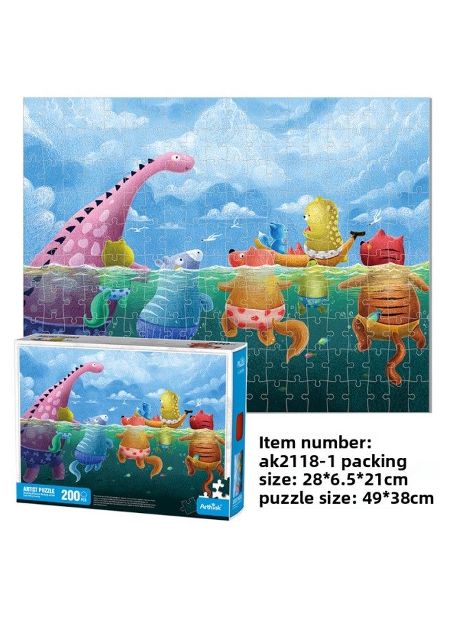 Jigsaw Puzzle 200 Piece Paper Jigsaw Puzzle Educational Toys Toys Children's Gifts Wholesale-Color:Healing Series -4(200 Tablets) - Image 4