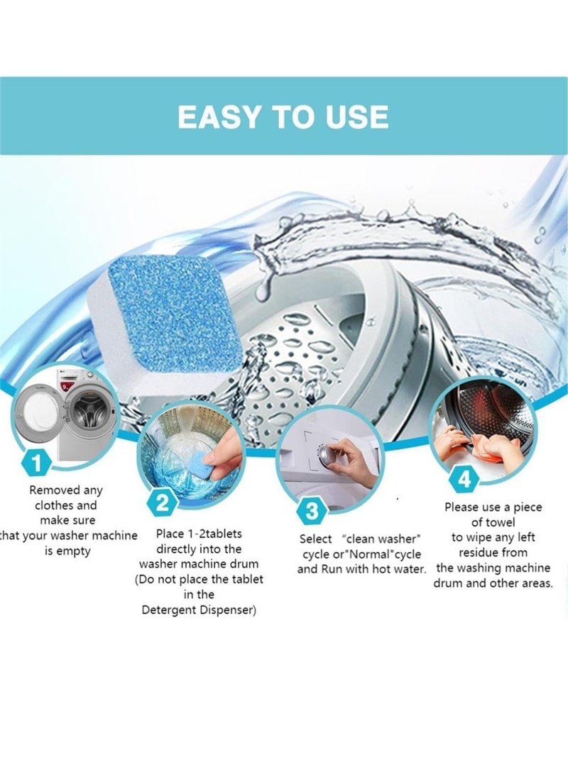 Washing Machine Cleaner Descaler 24 Pack - Deep Cleaning Tablets For HE Front Loader & Top Load Washer, Septic Safe Eco-Friendly Deodorizer, Clean Inside Drum and Laundry Tub Seal  - Image 2
