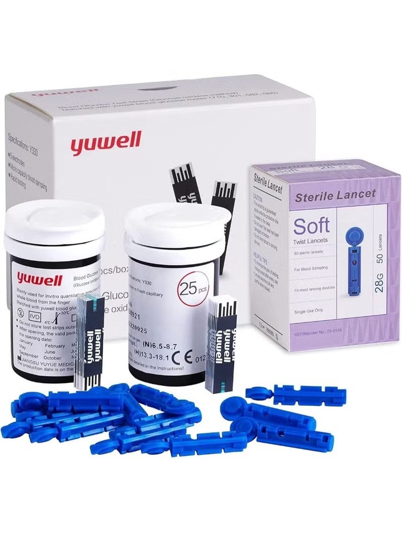 يوويل مجموعة مكونة من جهاز قياس السكر يوويل مع 2 علبة أشرطة و 2 علبة ابر - Image 3