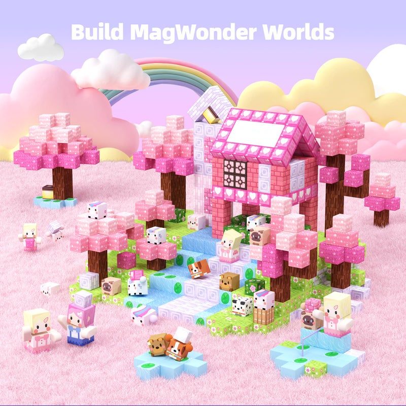 GobiDex 100PCS Magnetic Blocks Kid Building Toys for 3+ Years Old Girls, Upgraded STEM Sensory Gifts for Princess, Kids Magnets Game for Toddler - Image 2