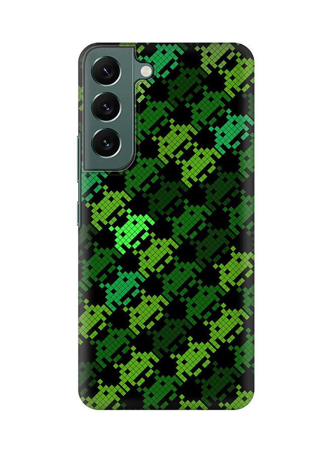 Stylizedd Case for Samsung Galaxy S22 5G Slim Snap Classic Series Shield Matte Finish Print - Invader Matrix - Image 1