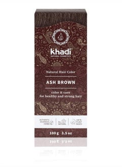 khadi ASH BROWN Natural Hair Color, Plant based hair dye for matte, medium ash brown to intense coffee brown – without red undertones, 100% herbal, vegan, PPD & chemical free, for healthy hair 3.5oz