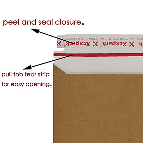 Xxcxpark 25 Pack kraft brown Rigid Mailers 9.25 x 11.75 inches, Self Seal Photo Document Mailers Premium Cardboard Keep Flat Envelopes for Photos, Pictures, Papers, Files, CD - Image 5