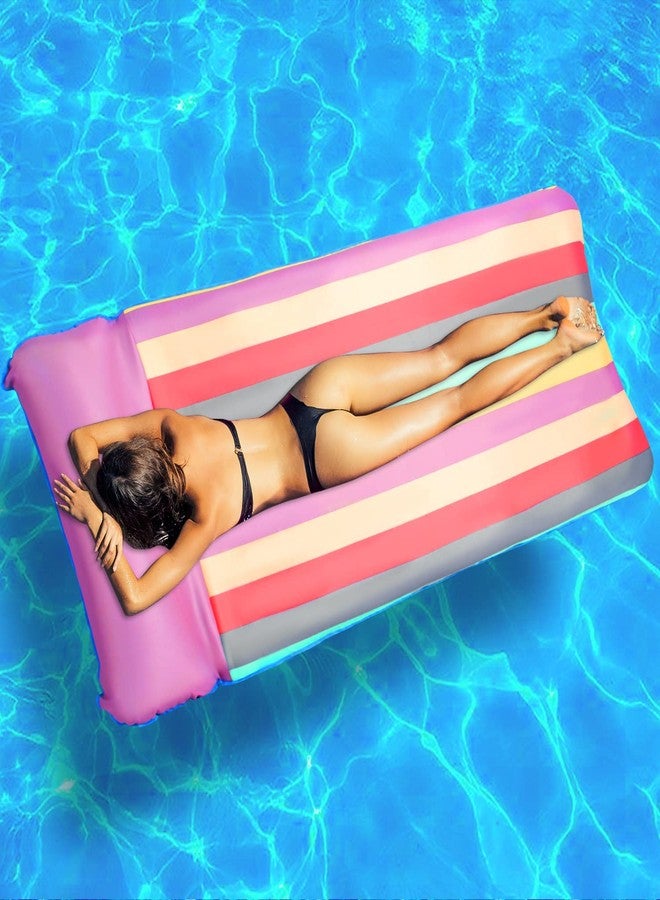 PARENTSWELL Oversized Pool Float - 72" x 36", X-Large, Fabric-Covered Pool Lounger with Headrest - Image 3
