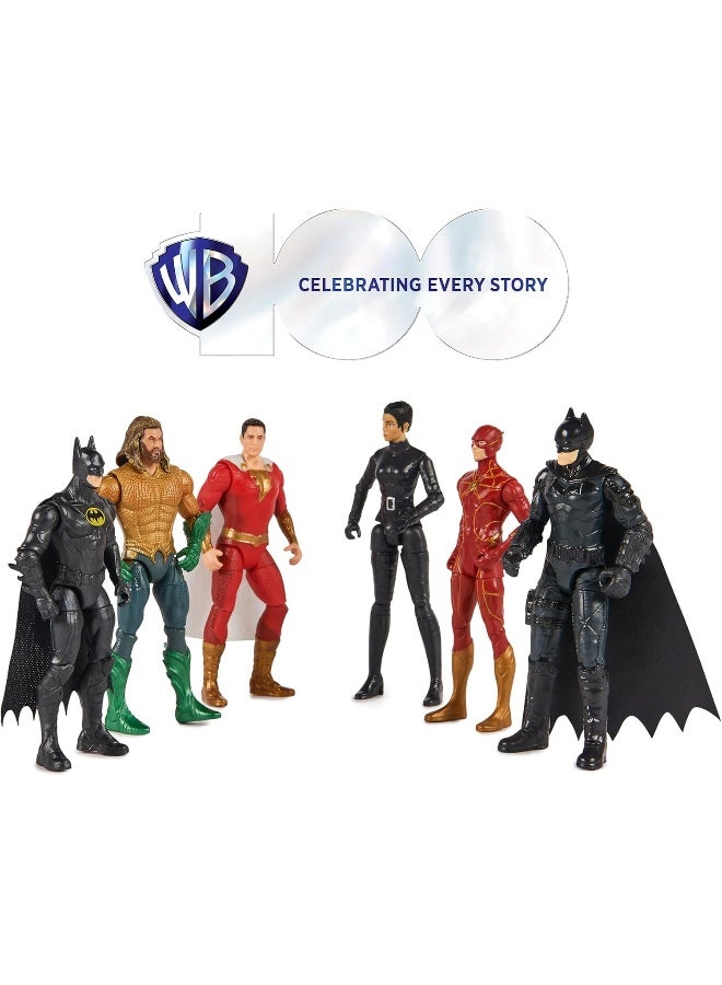 DC Comics DC Comics, DC Theatrical Multi-Pack (Limited Edition), 6 Iconic Super Hero Action Figures, 4-inch Tall, WB 100 Years Anniversary Collectible, Superhero Kids Toys for Boys and Girls, Ages 3+ - Image 2