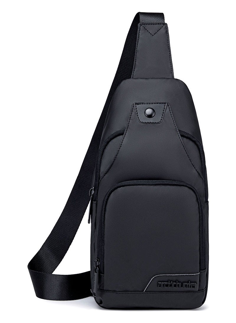 ARCTIC HUNTER Business Chest Sling Bag, Durable Sport Travel Shopping Phone Money Pouch for Men, Black  - Image 1