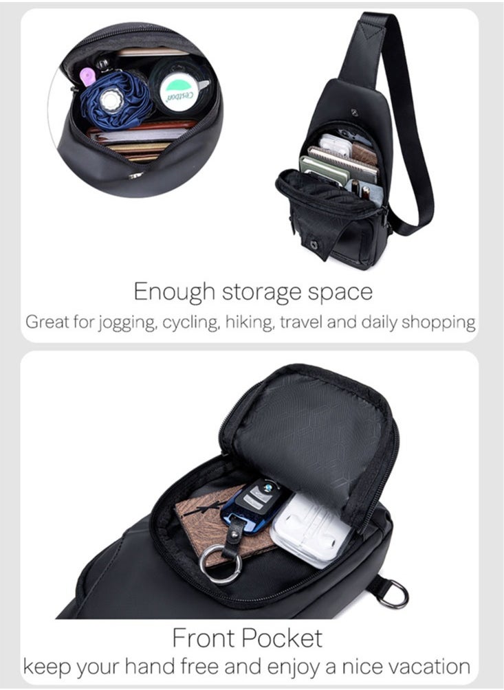 ARCTIC HUNTER Business Chest Sling Bag, Durable Sport Travel Shopping Phone Money Pouch for Men, Black  - Image 5