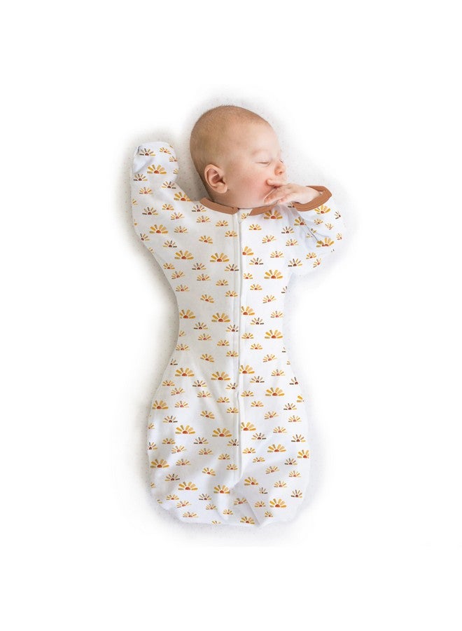 SwaddleDesigns Transitional Swaddle Sack with Arms Up Half-Length Sleeves and Mitten Cuffs, Medium, 3-6 Months, 14-21 lb, Watercolor Sunny Days (Arms Up Swaddle, Transition Swaddle Sleep Sack) - Image 1