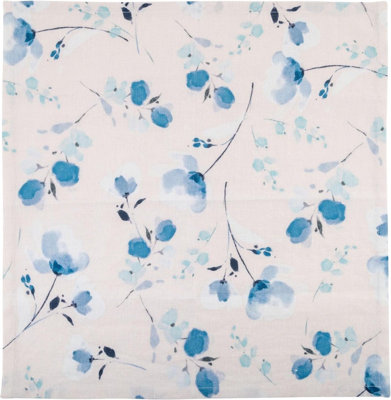 Karma Linen Blend Tea Towel Blue Floral 2800 x 2000 - Image 2