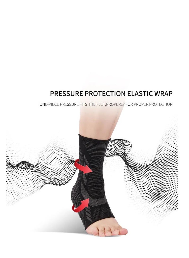 Y&D Ankle Compression Sleeve Plantar Fasciitis Socks for Women and Men, Brace Foot Achilles Tendonitis Stabilizer 1Pair Black Medium - Image 3