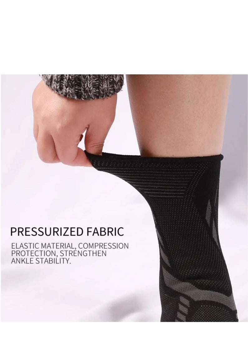 Y&D Ankle Compression Sleeve Plantar Fasciitis Socks for Women and Men, Brace Foot Achilles Tendonitis Stabilizer 1Pair Black Medium - Image 2