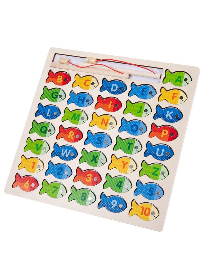 general Wooden letter and number fishing puzzles stimulate imagination creating self-invented gameplay that enhances focus allowing for growth through play - Image 1