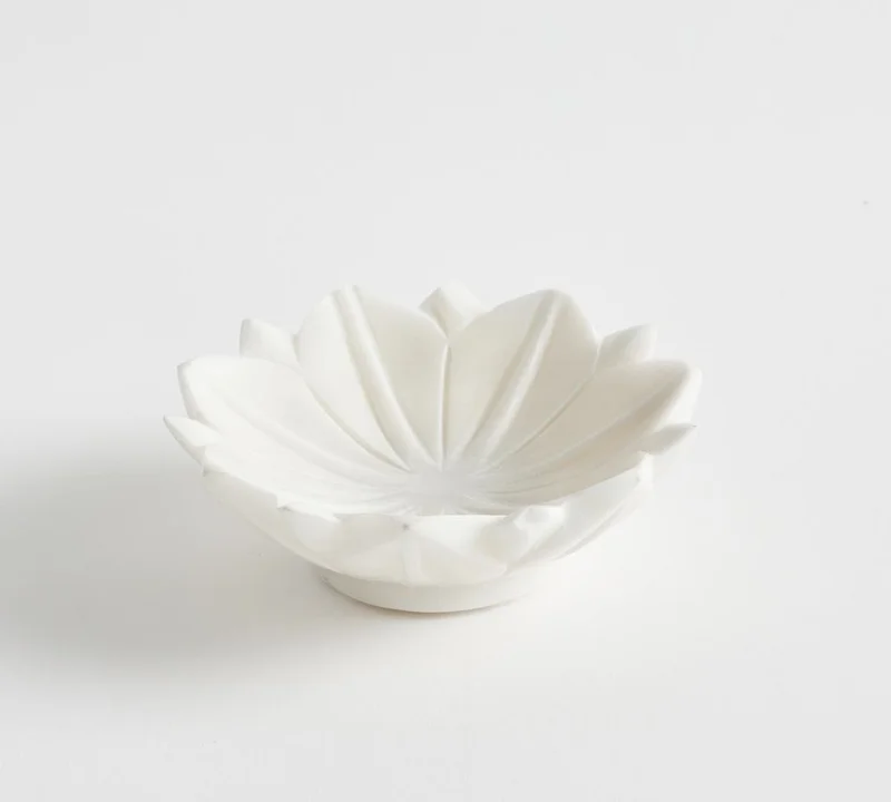 كويزيرا وعاء لوتس رخامي مصنوع يدويًا - 6 بوصات