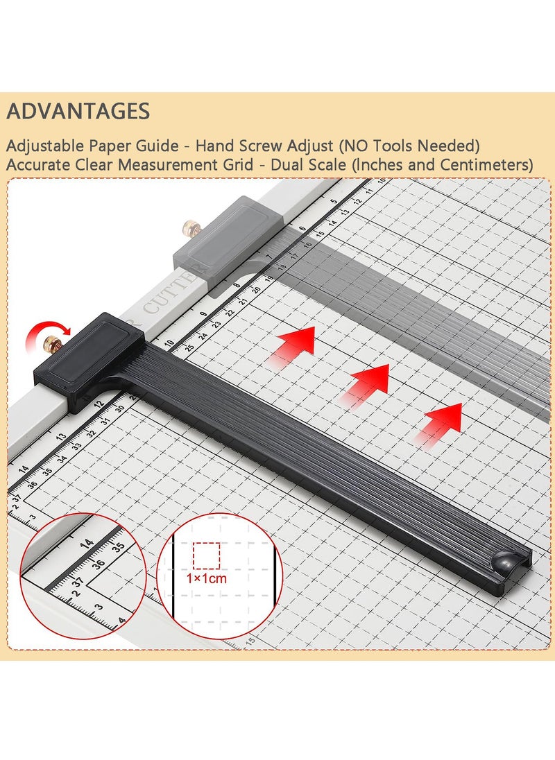 A4 Paper Cutter, Paper Trimmer Guillotine 13in Cutting Length, Commercial Grade Guillotine Paper Slicer Cutter, 12 Sheet Capacity, for Office Home or School