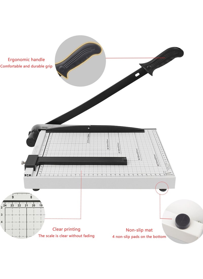 A4 Paper Cutter, Paper Trimmer Guillotine 13in Cutting Length, Commercial Grade Guillotine Paper Slicer Cutter, 12 Sheet Capacity, for Office Home or School