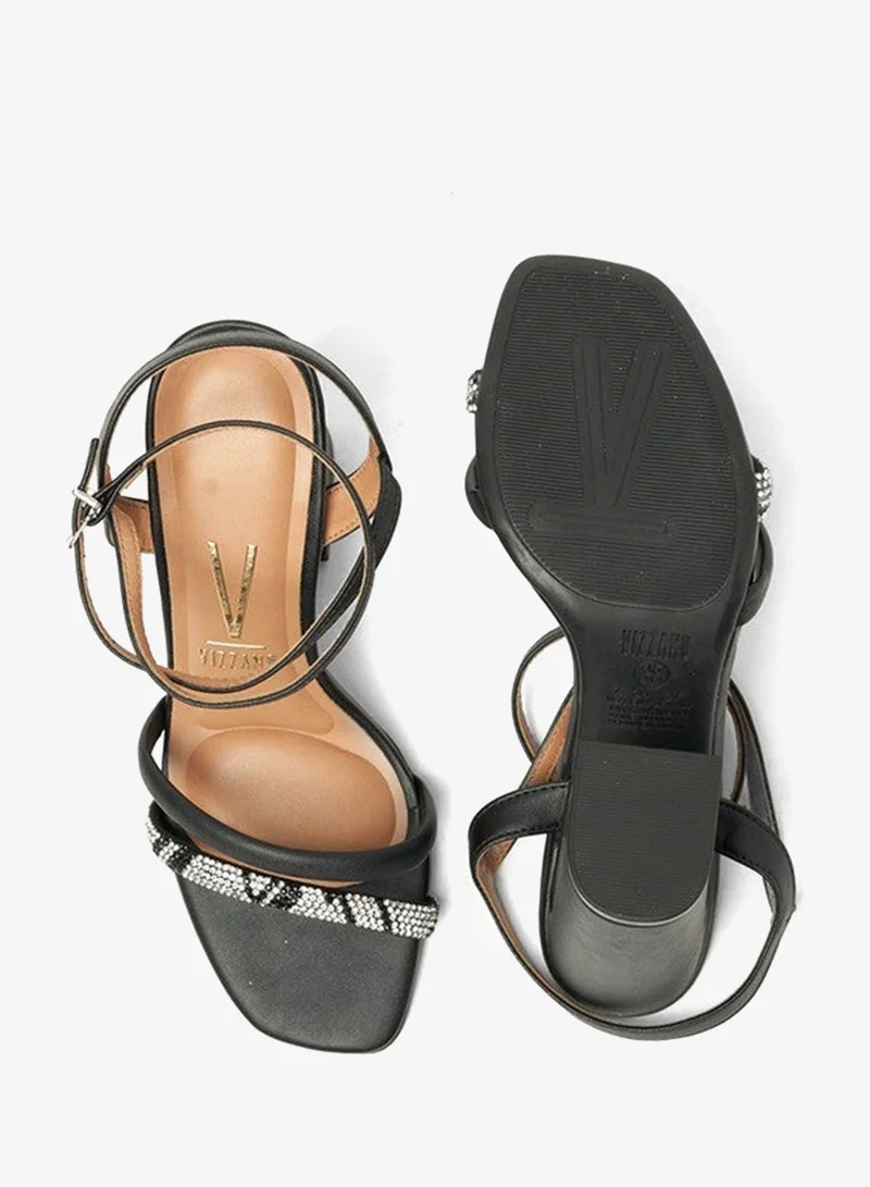 Vizzano Black Block Heel Sandals for Women – Stylish Ladies Heels Sandals for Everyday Wear for Women | Best Price UAE