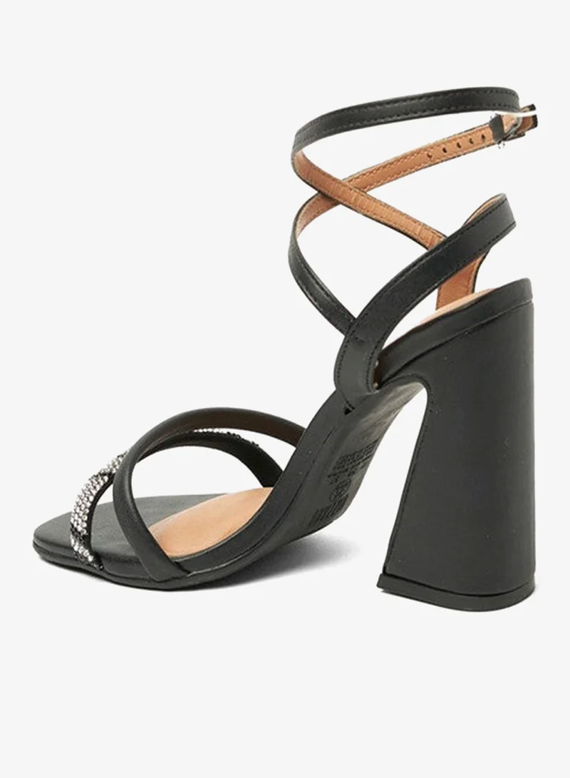 Vizzano Black Block Heel Sandals for Women – Stylish Ladies Heels Sandals for Everyday Wear for Women | Best Price UAE