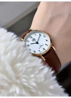 Q&Q Minimal Elegant Thin Case Numeral Women's Leather Band Wristwatch  - Image 1