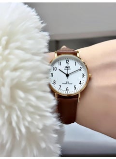 Q&Q Minimal Elegant Thin Case Numeral Women's Leather Band Wristwatch  - Image 2
