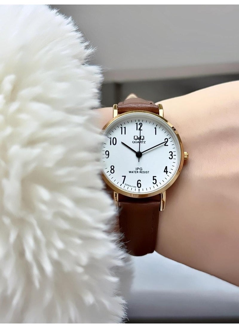 Q&Q Minimal Elegant Thin Case Numeral Women's Leather Band Wristwatch  - Image 2