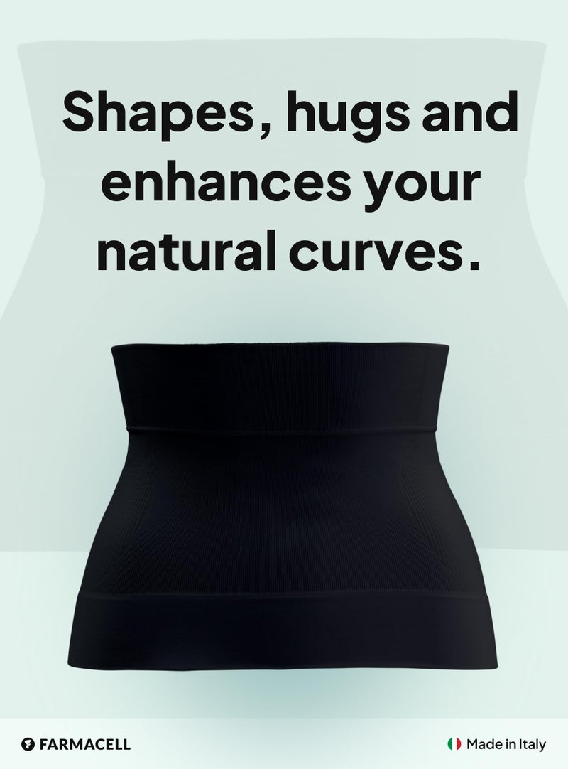 Farmacell 605 (Black, 4XL) Waist Cincher for Women, Seamless Tummy Control Shapewear, Made in Italy - Image 2