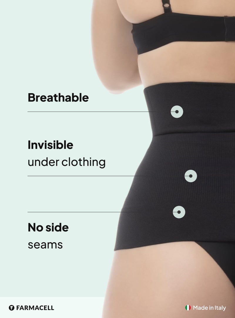 Farmacell 605 (Black, 4XL) Waist Cincher for Women, Seamless Tummy Control Shapewear, Made in Italy - Image 4