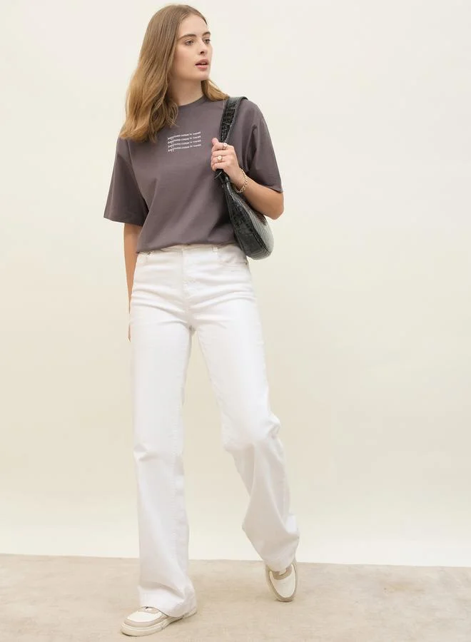 Styli Styli Oversized Slogan Print T-Shirt