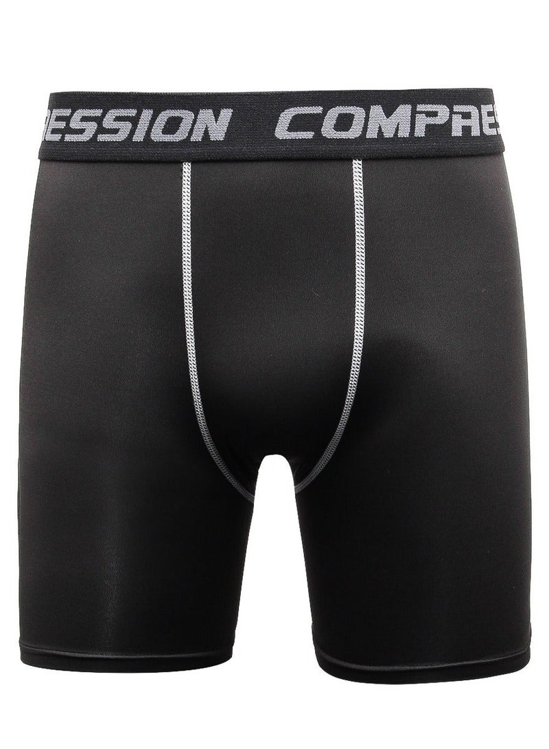 NIBEMINENT Men's Sports Fitness Quick Dry Compression Shorts Black. - Image 1