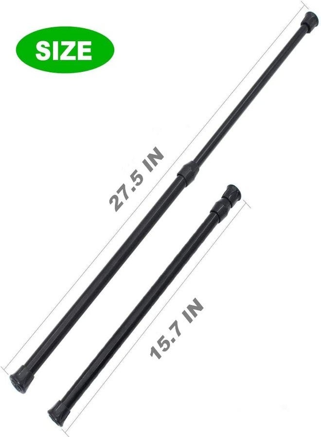 Ebonee 2PCS Tension Rod Window Short Curtain Rod,15.7 to 28inch Small Tension Rods, Adjustable Curtain Extension Closet Tension Rods for Cupboard, Black - Image 4