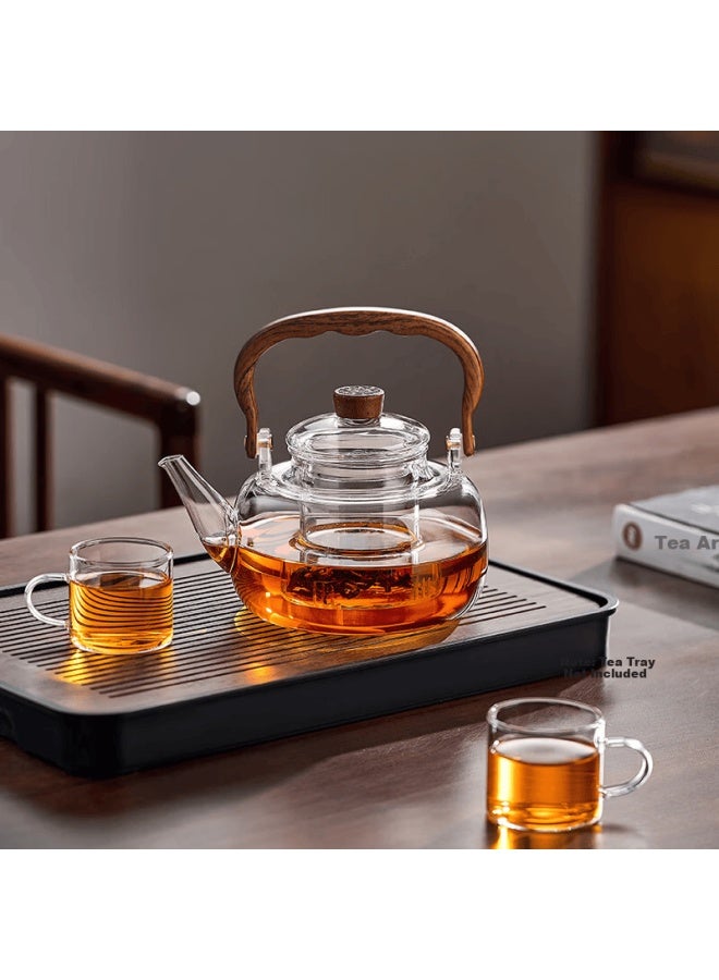 Yihutea Yi Hu Tea Glass Teapot High Borosilicate Heat-resistant Kettle For Boiling Water Suitable For Open Flame And Electric Ceramic Stove With Handle For Brewing Flower Tea - Image 1