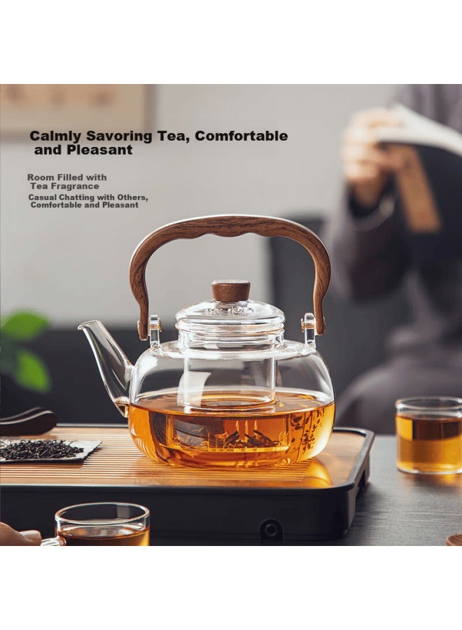 Yihutea Yi Hu Tea Glass Teapot High Borosilicate Heat-resistant Kettle For Boiling Water Suitable For Open Flame And Electric Ceramic Stove With Handle For Brewing Flower Tea - Image 4