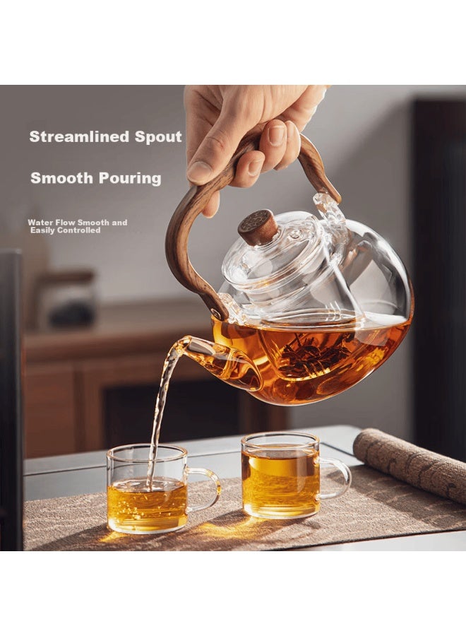 Yihutea Yi Hu Tea Glass Teapot High Borosilicate Heat-resistant Kettle For Boiling Water Suitable For Open Flame And Electric Ceramic Stove With Handle For Brewing Flower Tea - Image 2
