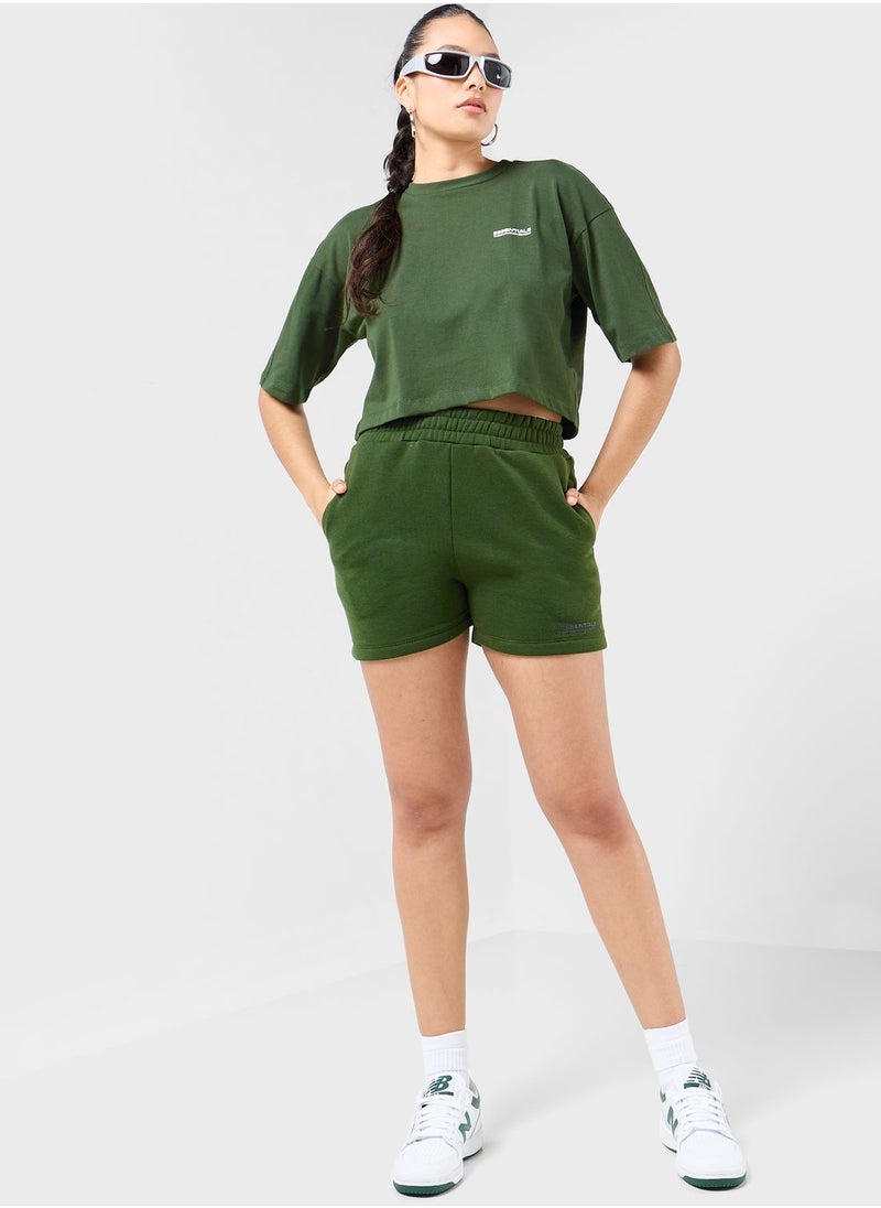 The Giving Movement - Boxy Space Printed Cropped T-Shirt - Image 1