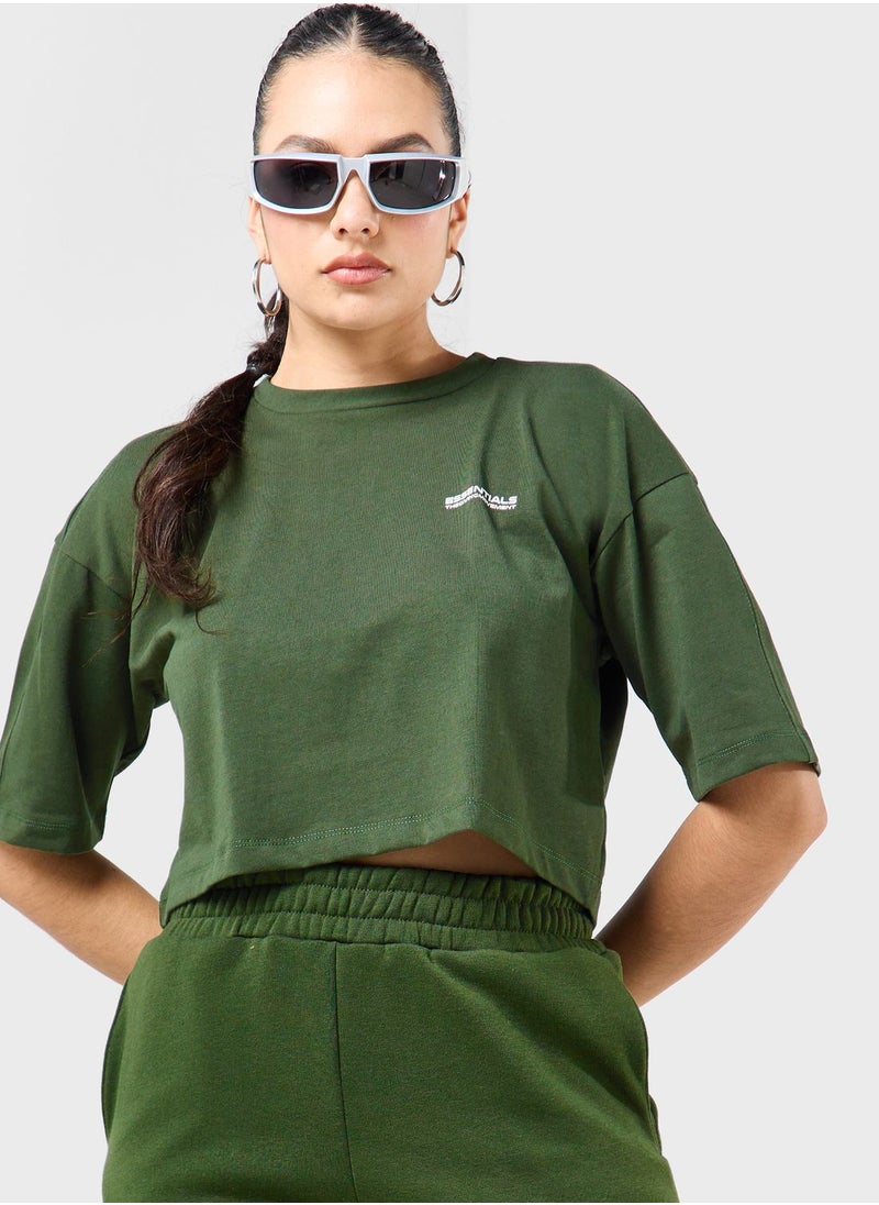 The Giving Movement - Boxy Space Printed Cropped T-Shirt - Image 1