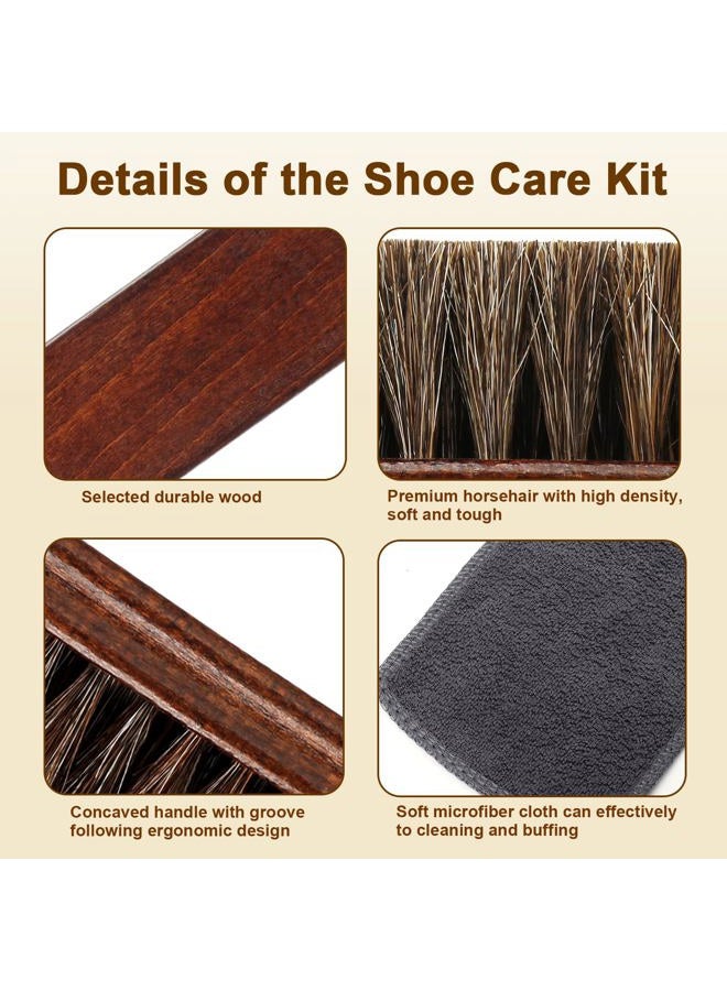 Lyssra 2-Piece Horsehair Shoe Brush Set with Beech Wood Handles – Premium Polishing and Cleaning Brushes for Leather Shoes – Soft, Durable Bristles for a High Shine and Gentle Care - Image 5