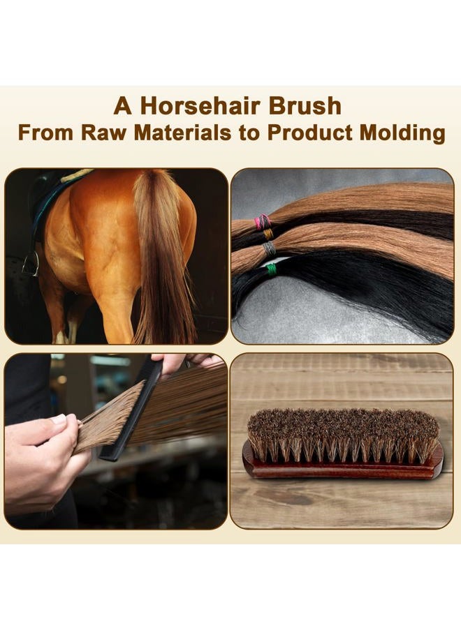 Lyssra 2-Piece Horsehair Shoe Brush Set with Beech Wood Handles – Premium Polishing and Cleaning Brushes for Leather Shoes – Soft, Durable Bristles for a High Shine and Gentle Care - Image 3